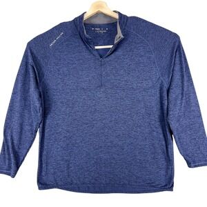 Peter Millar Sweater Mens XL Blue Quarter‎ Zip Performance Golf Pullover Top